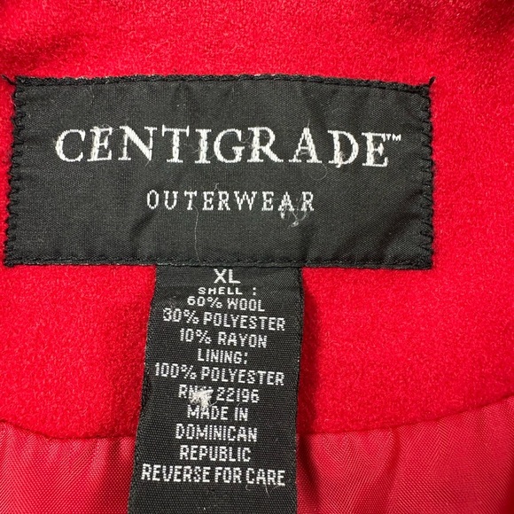 Centigrade Red Wool Blend Lined Jacket XL - Picture 2 of 6